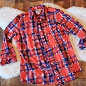 Orange and black flannel L